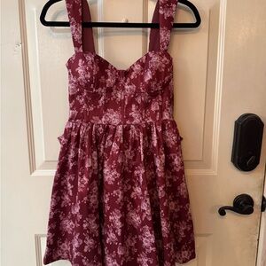 Altar'd State Burgundy Floral Dress